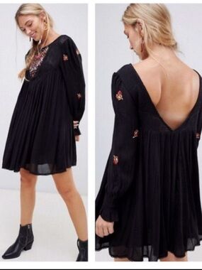 Free People MOHAVE EMBROIDERED MINI DRESS SIZE SMALL